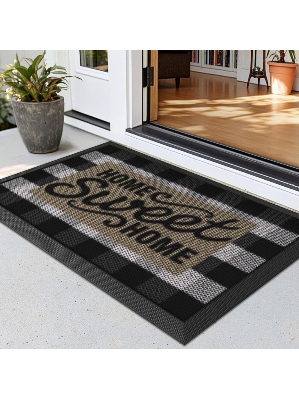 Non-Slip Durable Rubber Welcome Door Mat 24x36 | Easy Clean Outdoor Mat
